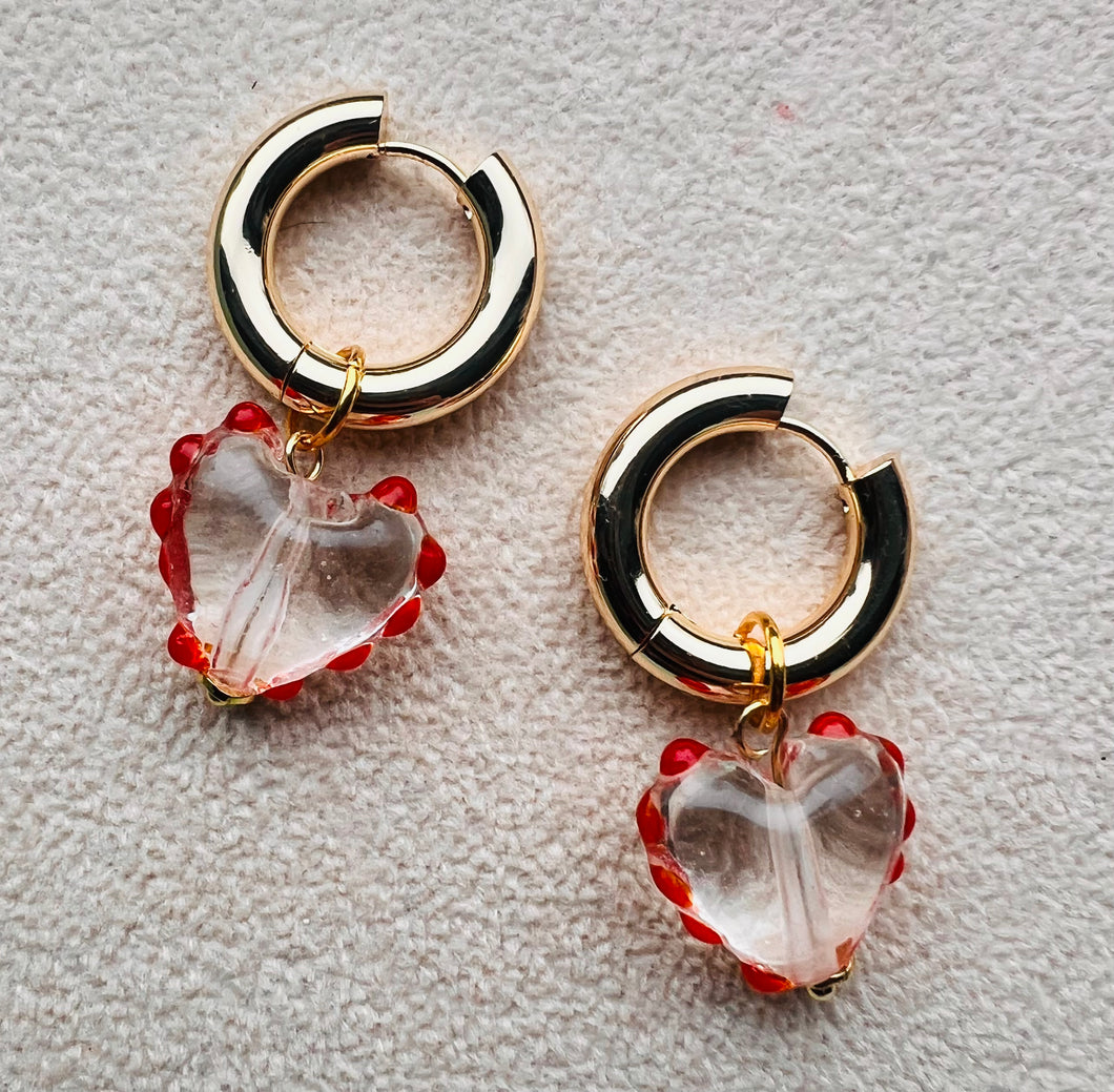 Chunky heart hoops