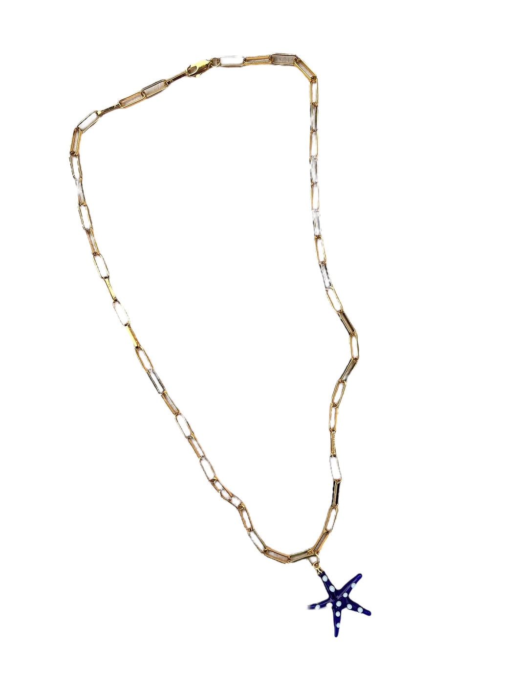 Paperclip chain with starfish charm